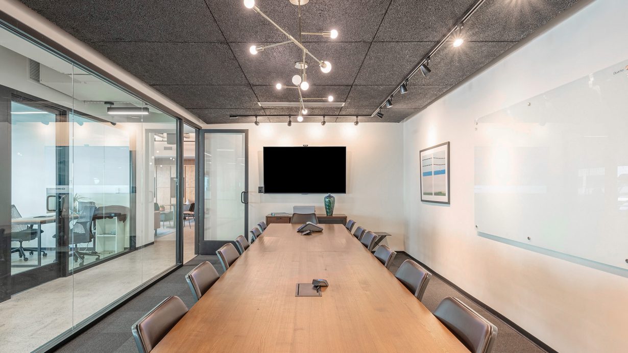 Members can book conference rooms with whiteboards, A/V equipment, and other amenities.