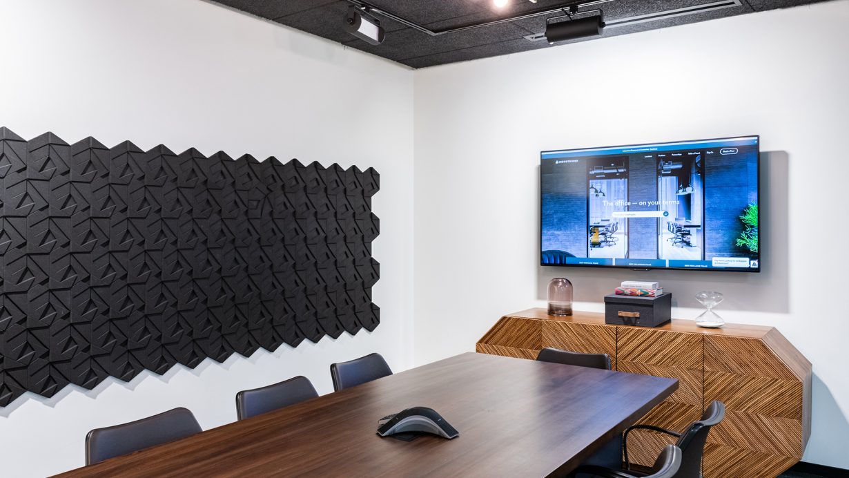 Conference rooms have A/V-equipment so you can connect with remote team members.
