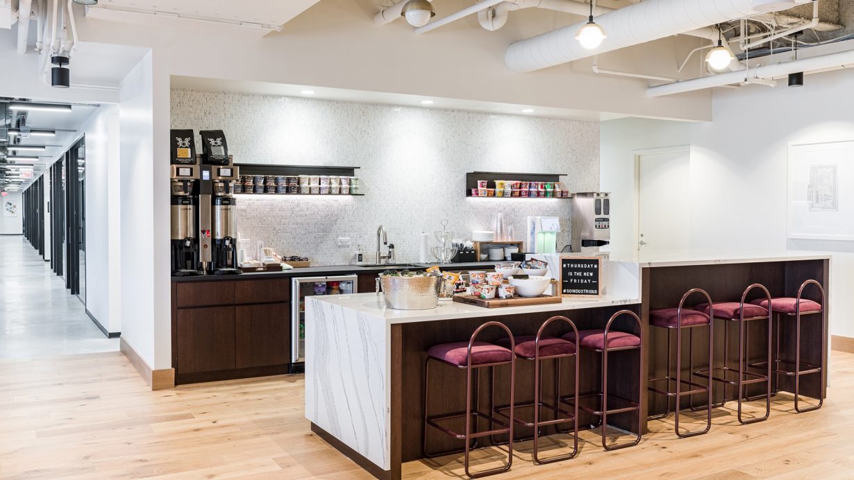A fully-stocked café helps members stay energized throughout the day.