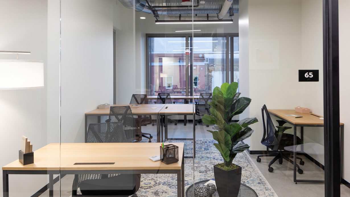 Offices and suites come move-in ready and fully-furnished with Herman Miller chairs.