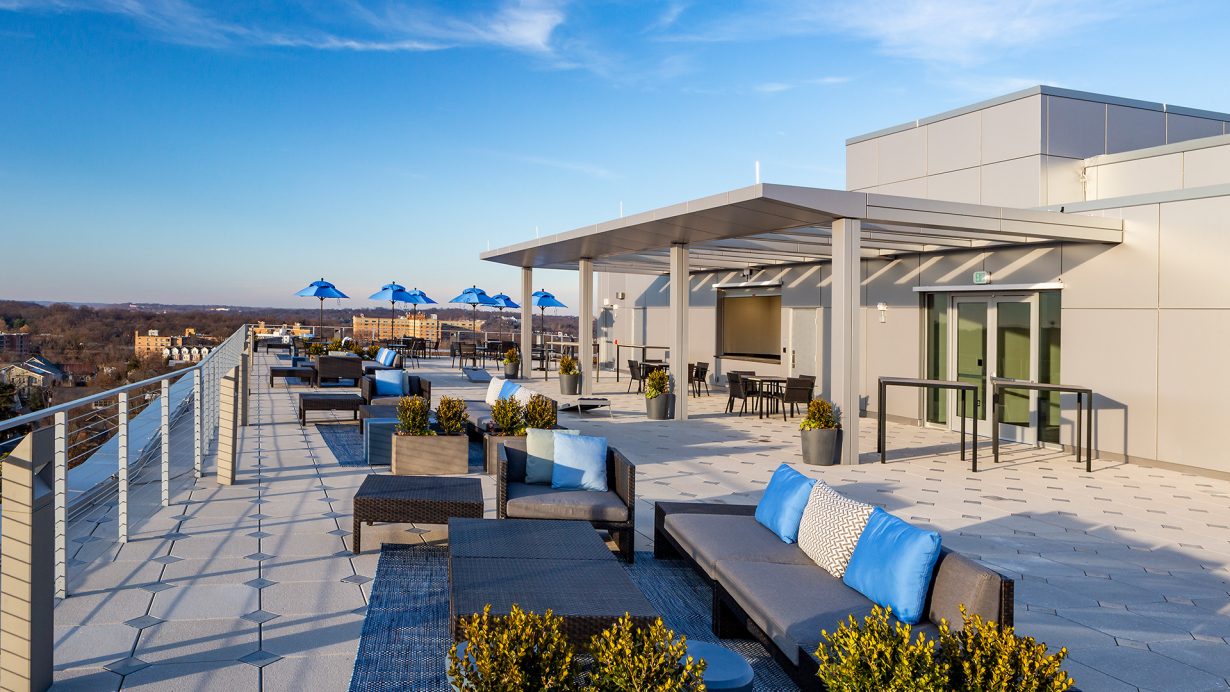 Members can head to the rooftop terrace for sun and a change of scene. (Courtesy of Carr Properties)