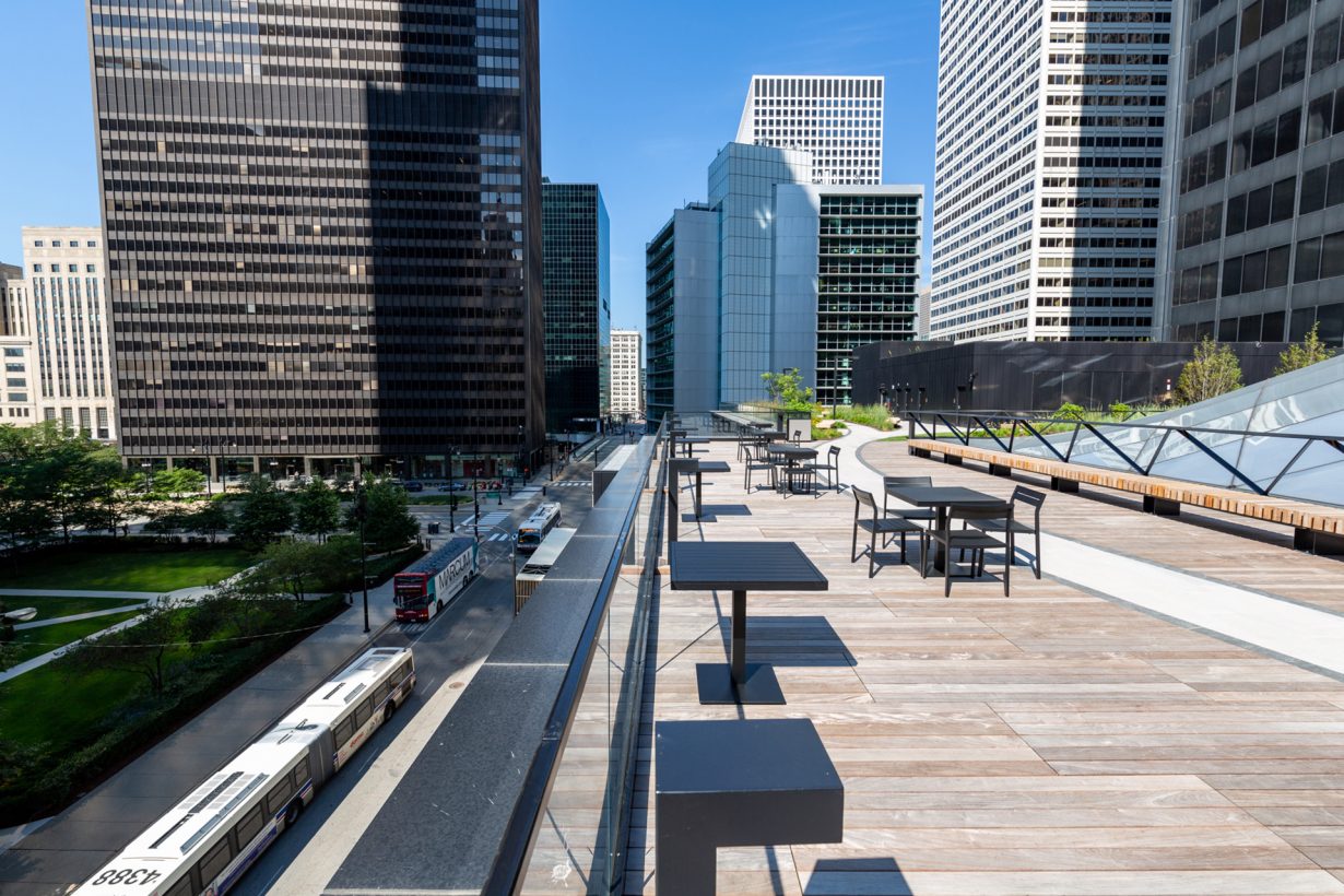 Members can enjoy lunch — and stunning views of the city — from the building’s outdoor spaces.