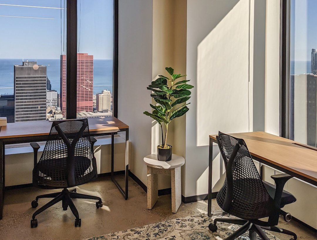 An office with a view of downtown Chicago. (Courtesy Sveta Damiani)