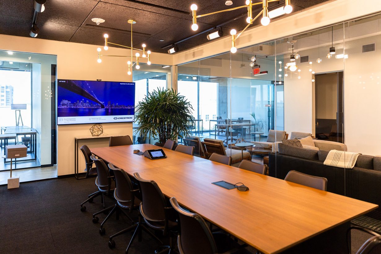 Members can book conference rooms of a variety of sizes, all of which come with A/V equipment.