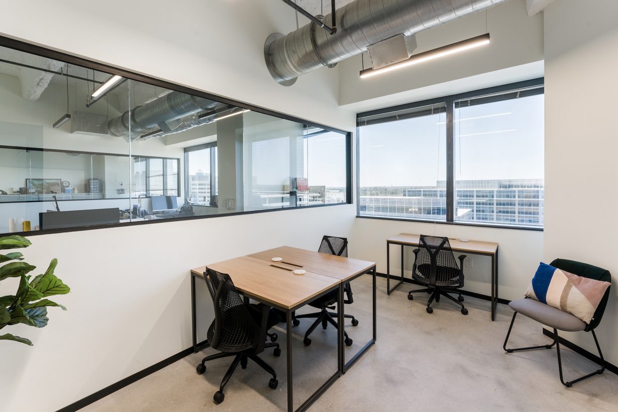 Private offices come with plenty of space and natural light.