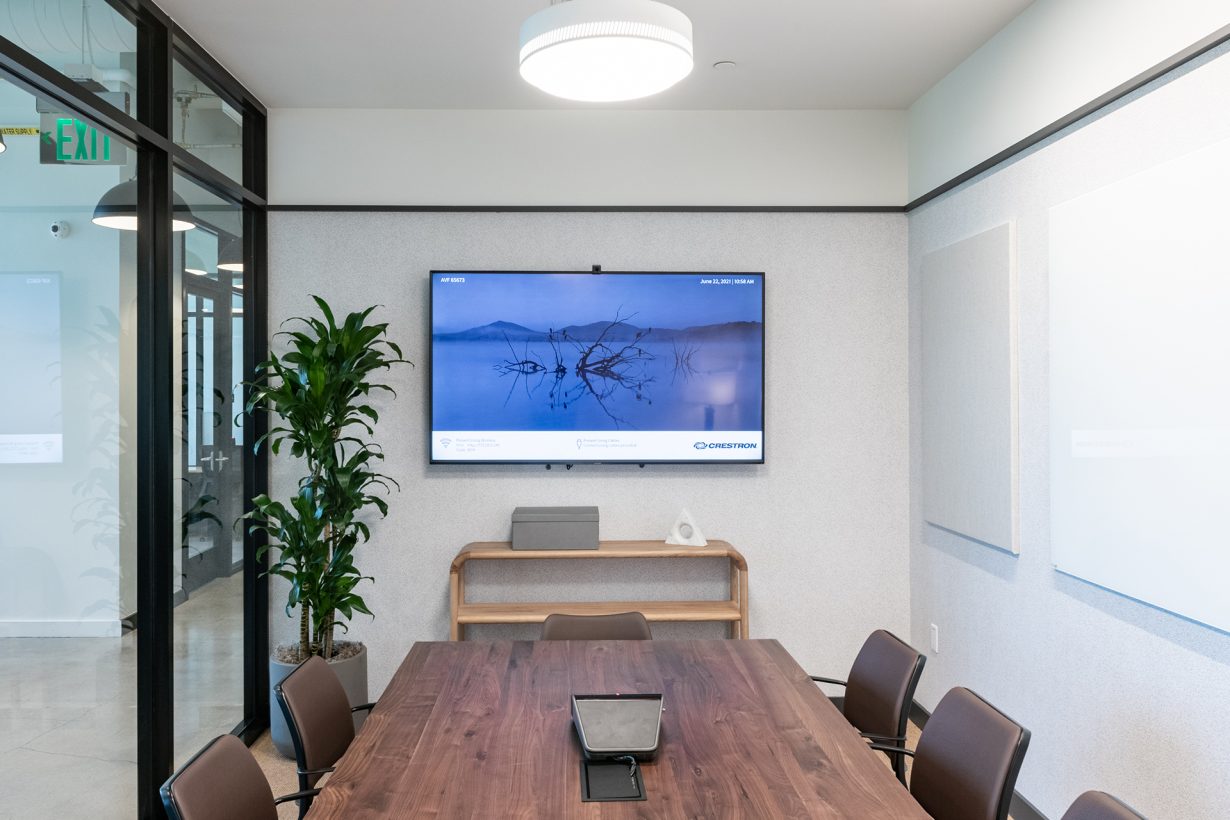 A/V-equipped conference rooms make it easy to collaborate with in-person and remote colleagues.