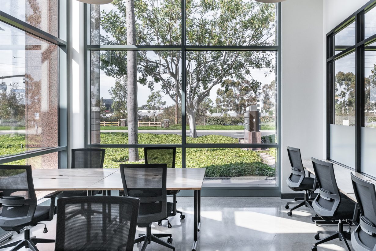 An office with a view at Industrious Newport Beach.