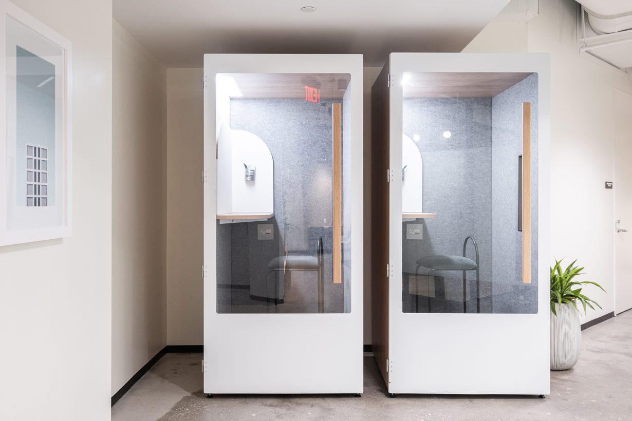 Phone booths by Room are specially designed to be soundproof and private.
