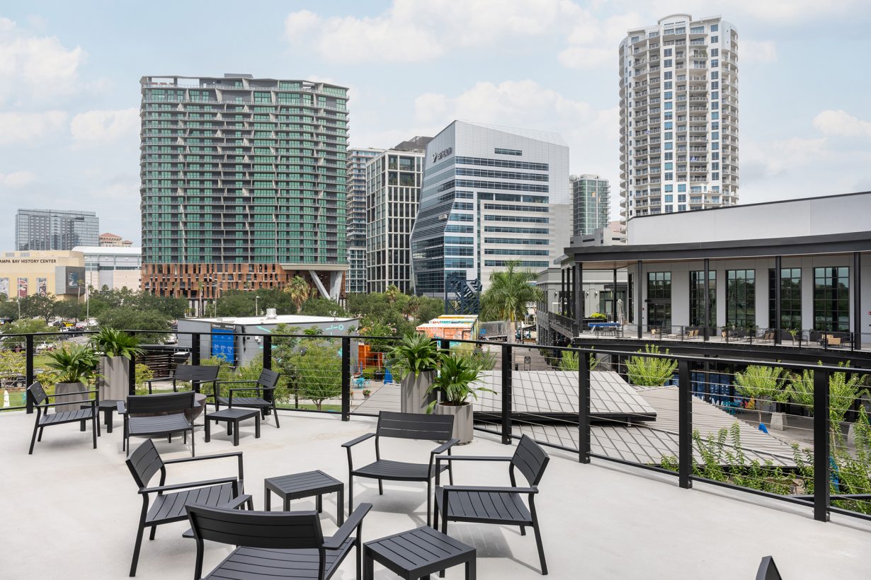 Members have access to the location’s outdoor terrace.