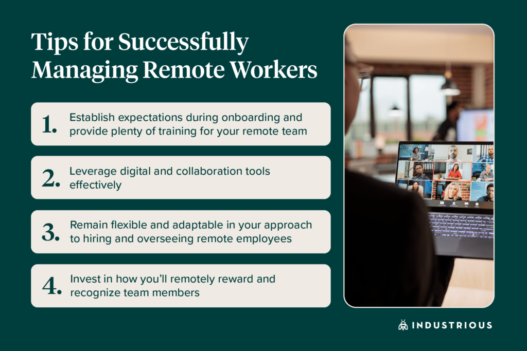 Tips for successfully managing remote workers.